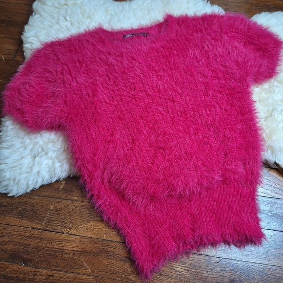 Zara Tops Zara Fuzzy Top Poshmark